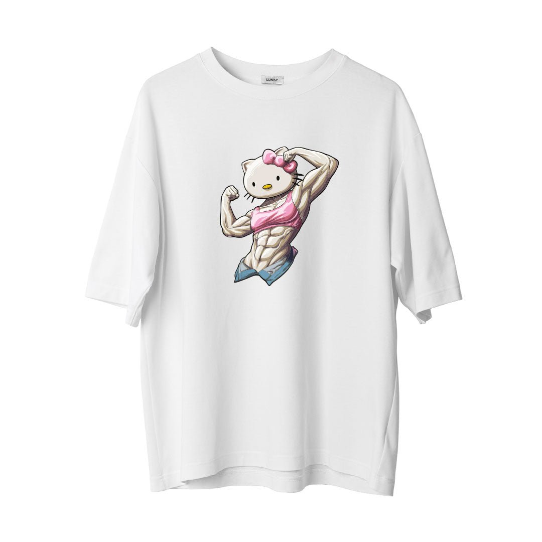 KITTY GYM - OVERSIZE TSHIRT Spor ve Günlük Kombin - LUNISY