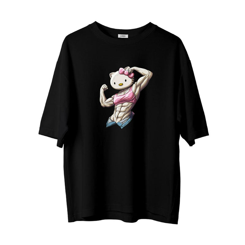 KITTY GYM - OVERSIZE TSHIRT Spor ve Günlük Kombin - LUNISY