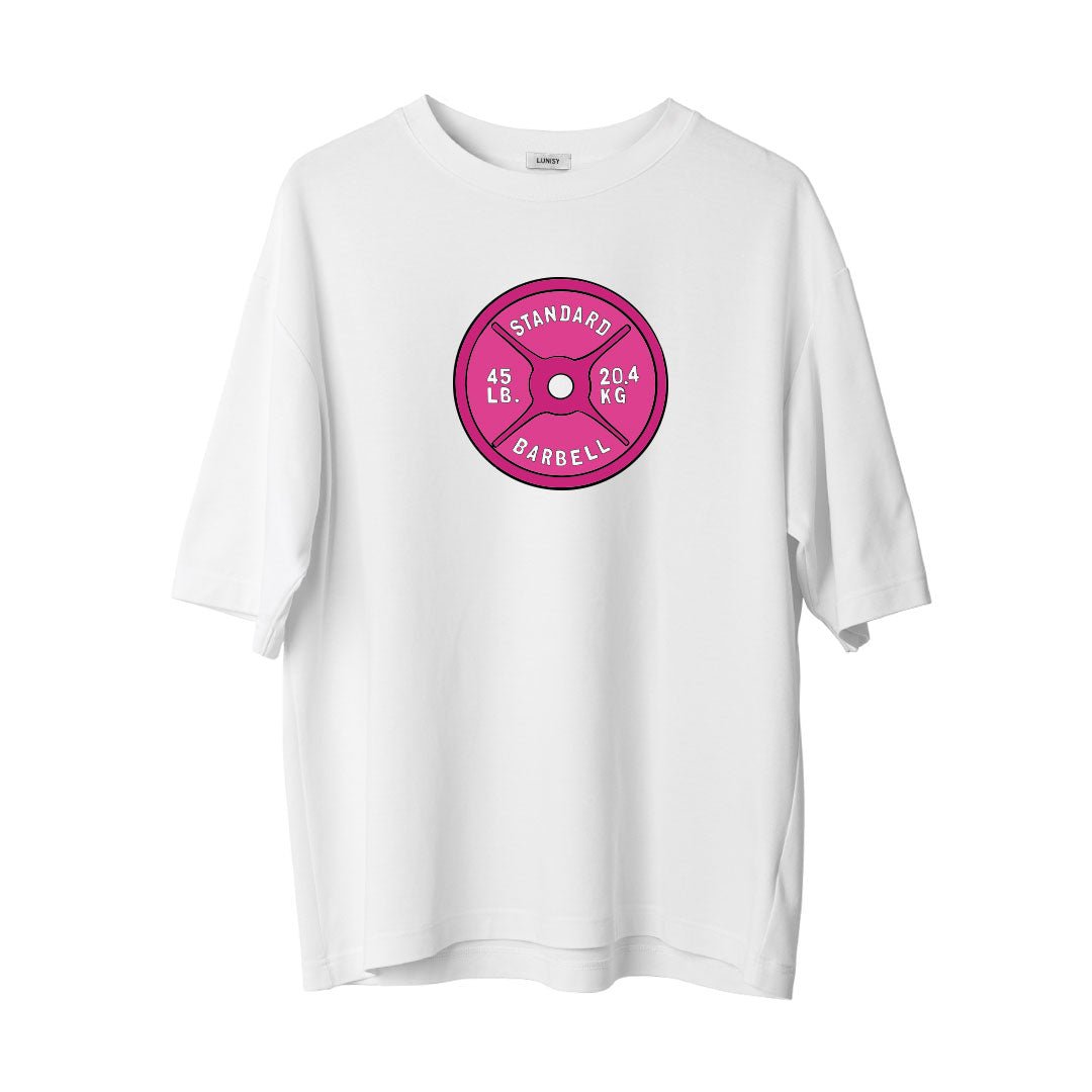 PINK BARBELL - OVERSIZE TSHIRT Spor ve Günlük Kombin - LUNISY
