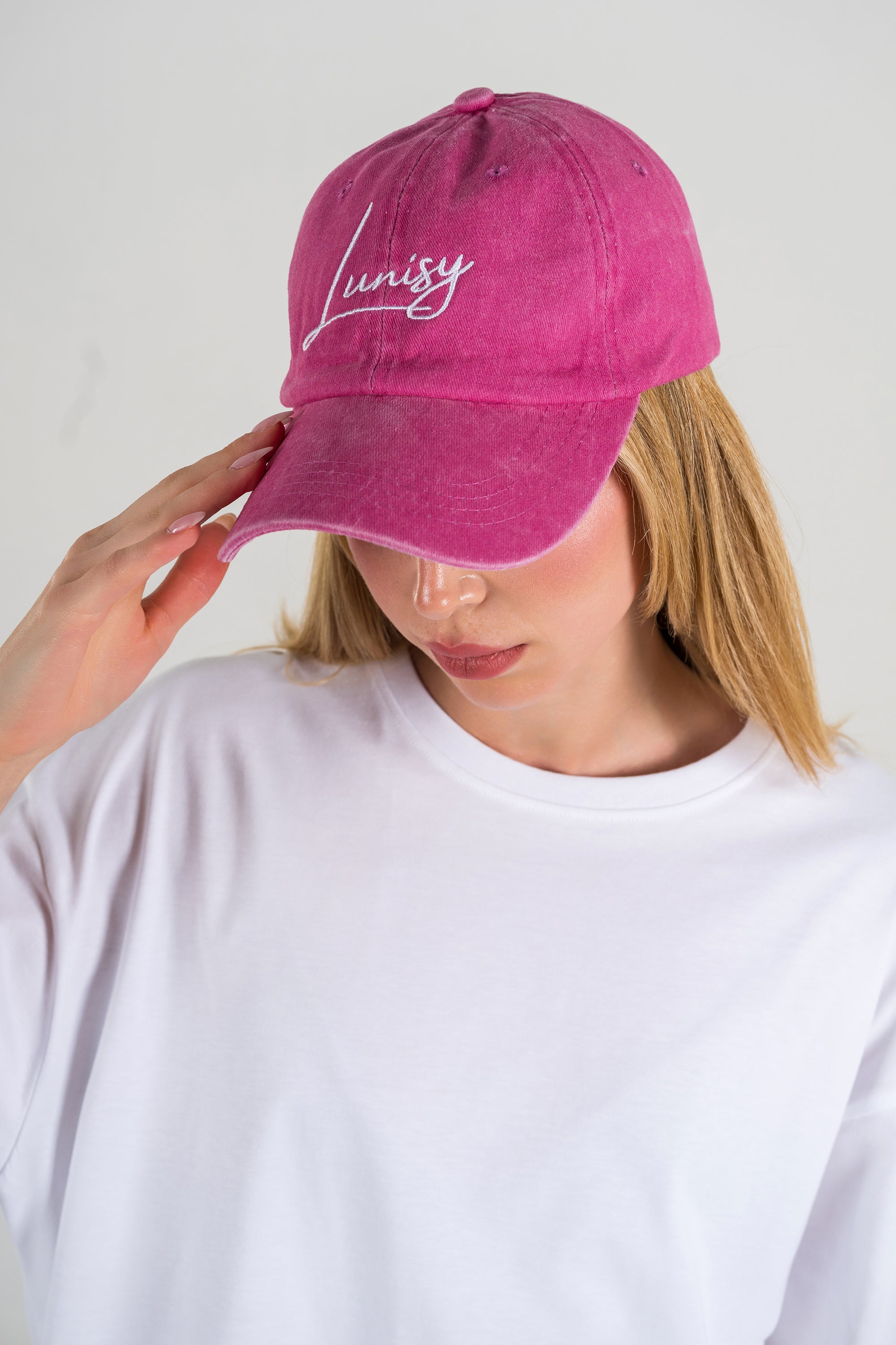 Lunisy İkonik Nakışlı Kep | Pembe