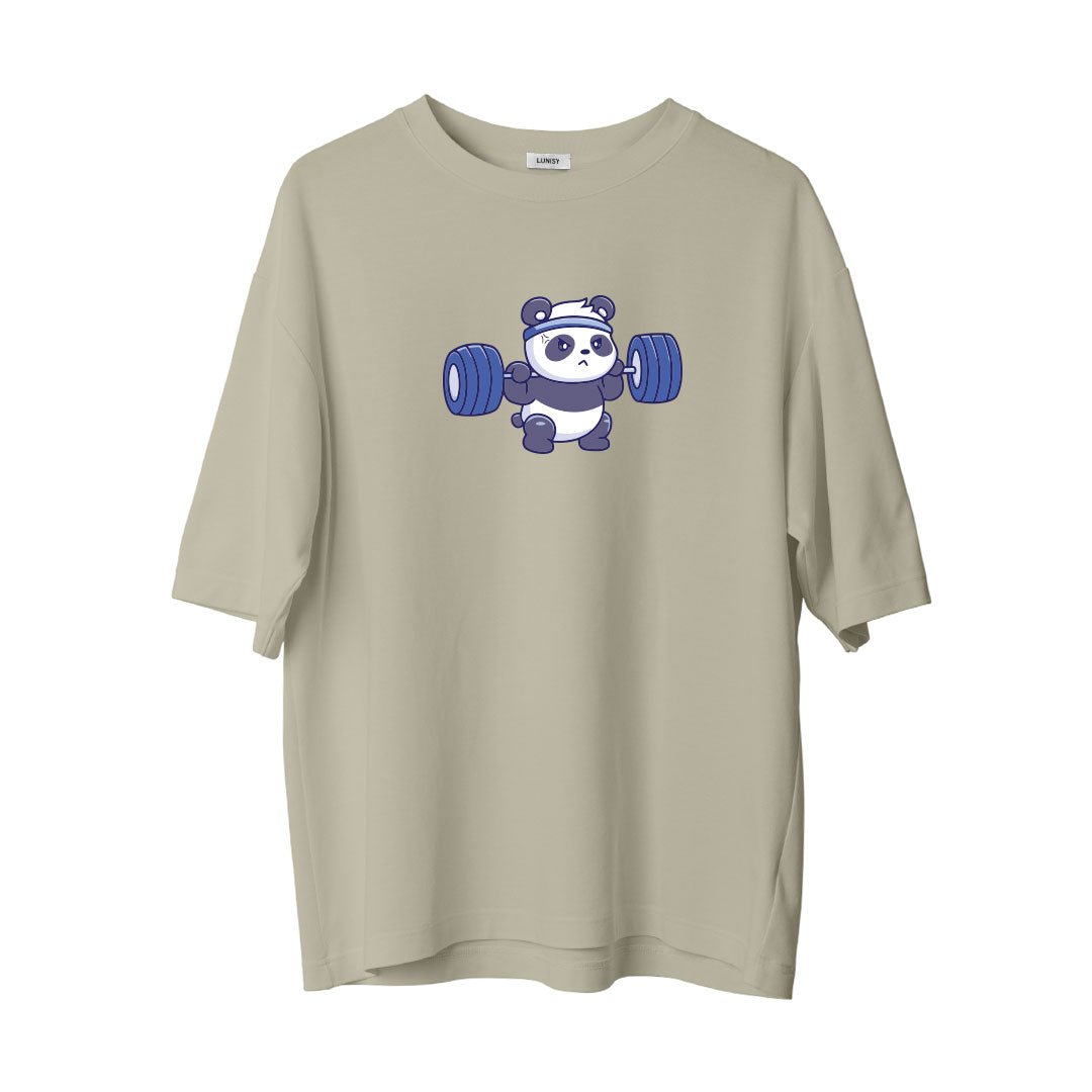 PANDA GYM - OVERSIZE TSHIRT Spor ve Günlük Kombin - LUNISY