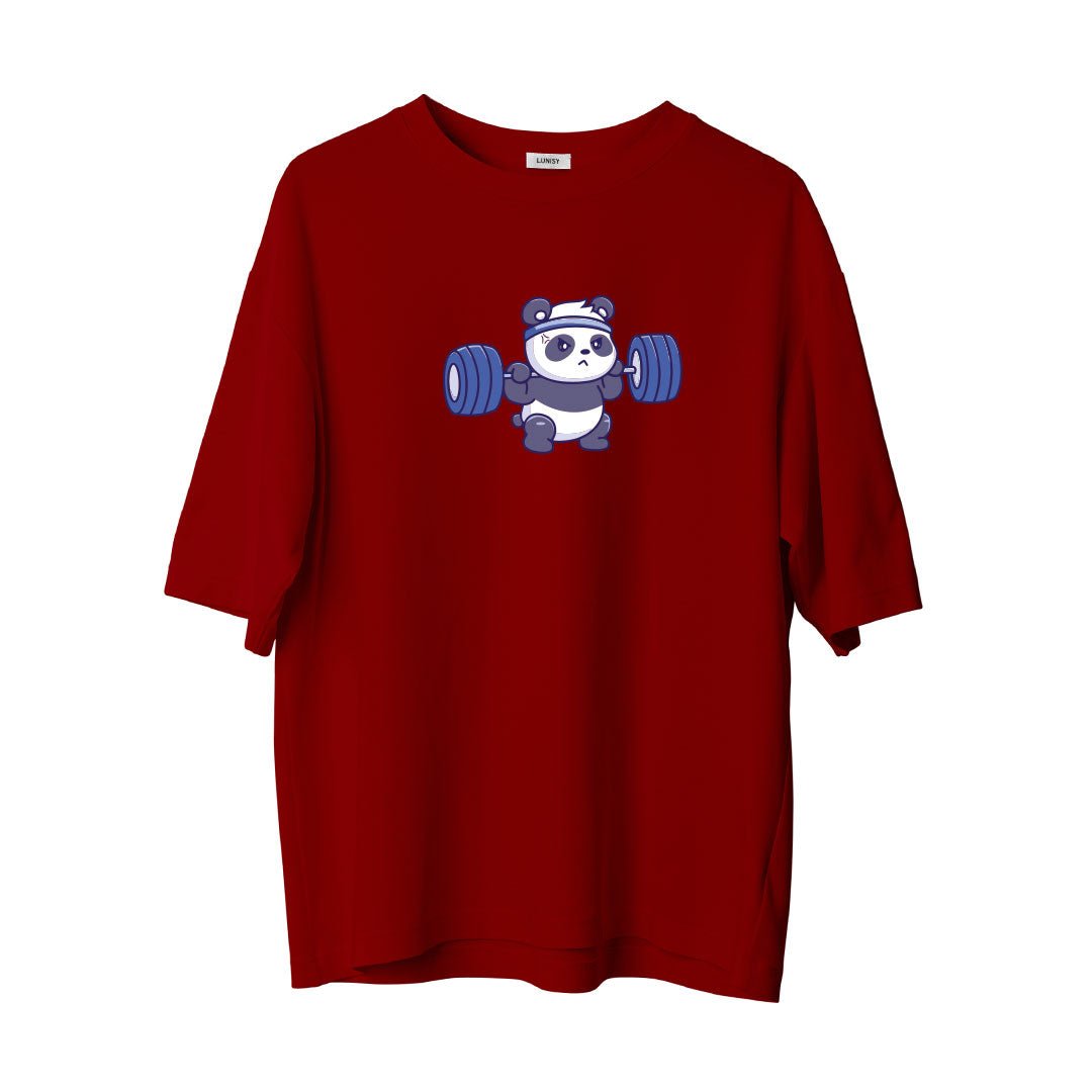 PANDA GYM - OVERSIZE TSHIRT Spor ve Günlük Kombin - LUNISY
