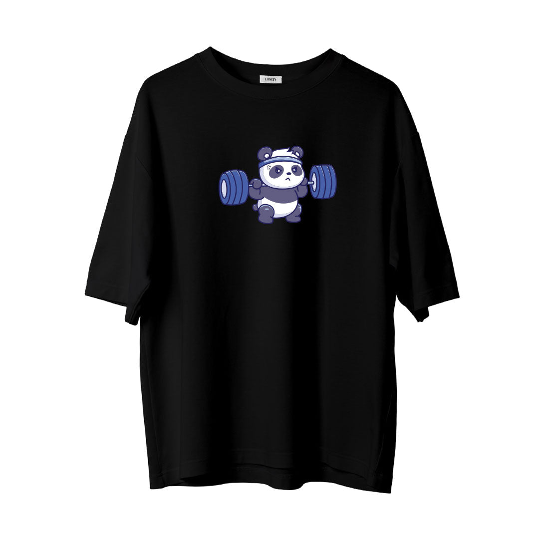 PANDA GYM - OVERSIZE TSHIRT Spor ve Günlük Kombin - LUNISY